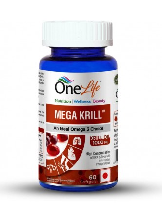 OneLife MEGA KRILL Omega 3 Fish Oil 60 Tablets (1000 Mg)